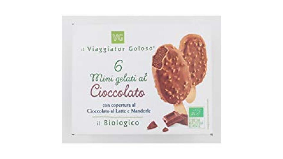 6 MINIGELATI AL CIOCCOLATO con Copertura di Cioccolato al Latte e Mandorle il Viaggiator Goloso il Biologico