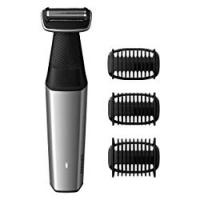 Philips BG5020/15 Bodygroom Series 5000 Rasoio Corpo Wet&Dry, Utilizzabile Sotto la Doccia con 3 Pettini Rifinitori e Accessorio per la Schiena