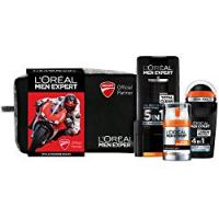 L'Oréal Paris Kit Uomo Total Clean Men Expert, Pochette con Deodorante Carbon Protect, Gel Doccia Total Clean, Crema Viso Idratante Hydra Energetic