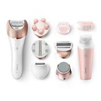 Philips Satinelle Prestige Special Pack che Include Epilatore Wet & Dry con Dischi in Ceramica e 7 Accessori + Spazzola VisaPure Mini per Pulizia Viso, BRP586/00