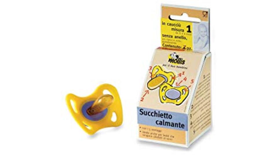 Succhiotto calmante Mollis in caucciù senza anello da 0 a
