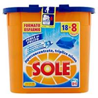 Sole Perle Di Pulito, Detersivo per Lavatrice in Capsule Monodose, Triplice Azione