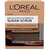 L'Oréal Paris Sugar Scrub Esfoliante Nutriente Viso & Labbra con Cristalli Fini di Zucchero + Burro di Cacao