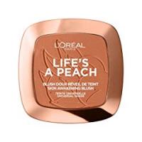 L'Oréal Paris Blush in Polvere Life's a Peach, Pelle Idratata, Effetto Radioso con Estratto di Pesca, 01 Eclat Pêche