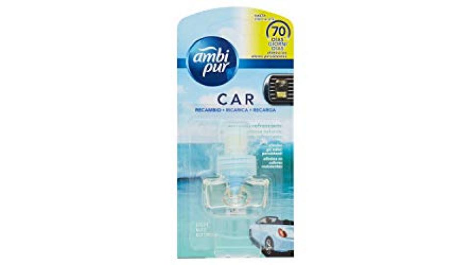 Ambi Pur Car Acqua Freschezza Naturale Deodorante per Auto con Ricarica