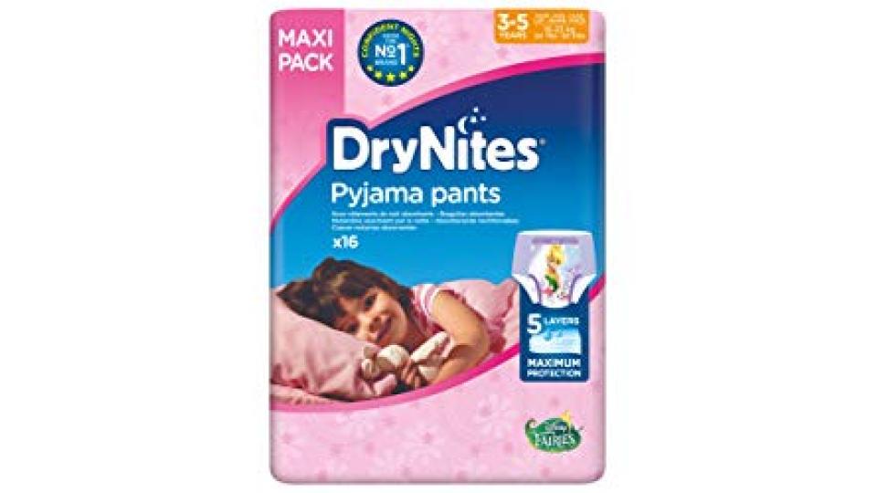 Drynites Mutandine Assorbenti per la Notte per Bambina, 16-23 Kg, 4 Pacchi da