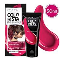 L'Oréal Paris Colorista Hair Makeup Colorazione Capelli Temporanea 1 Giorno per Ciocche e Punte, Tinta per Capelli Castani, Meches Rosa Lampone (Raspberry)