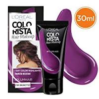 L'Oréal Paris Colorista Hair Makeup Colorazione Capelli Temporanea 1 Giorno per Ciocche e Punte, Tinta per Capelli Castani, Meches Viola Prugna (Plum)