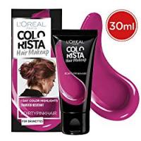 L'Oréal Paris Colorista Hair Makeup Colorazione Capelli Temporanea 1 Giorno per Ciocche e Punte, Tinta per Capelli Castani, Meches Rosa Scuro (Dirty Pink)