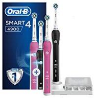 Oral-B Smart 4 4900 Spazzolino Elettrico Ricaricabile, Confezione da 2 Pezzi, Rosa e Nero