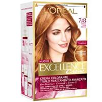 L'Oréal Paris Excellence Crema Colorante Triplo Trattamento Avanzato, 7.43 Biondo Ramato Dorato