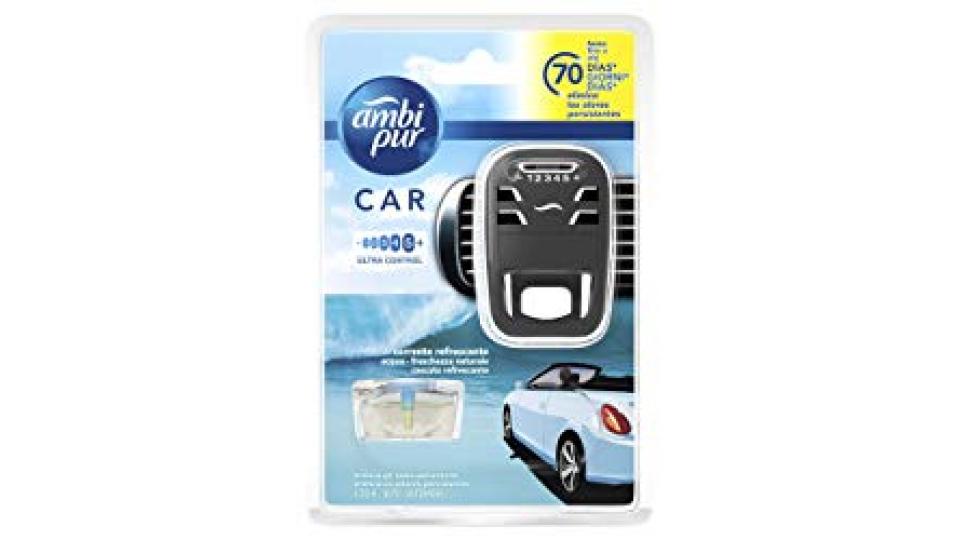Ambi Pur Car Deodorante per Auto Acqua Freschezza Naturale Starter Kit e ricarica