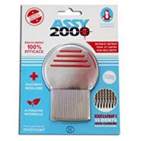 ASSY 2000 - Pettine anti pidocchi e anti lendini - in acciaio inox temperato con denti micro-scanalati