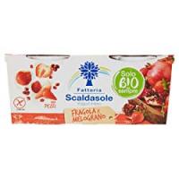 Fattoria Scaldasole YOGURT INTERO FRAGOLA E MELOGRANO CON PEZZI, 2x125g