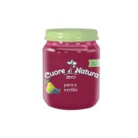 Cuore di Natura Omogeneizzati Pera e Mirtillo Bio - Confezione da 6 Vasetti x 100 g