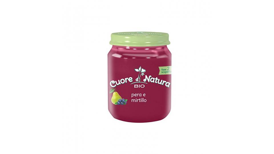 Cuore di Natura Omogeneizzati Pera e Mirtillo Bio - Confezione da 6 Vasetti x 100 g