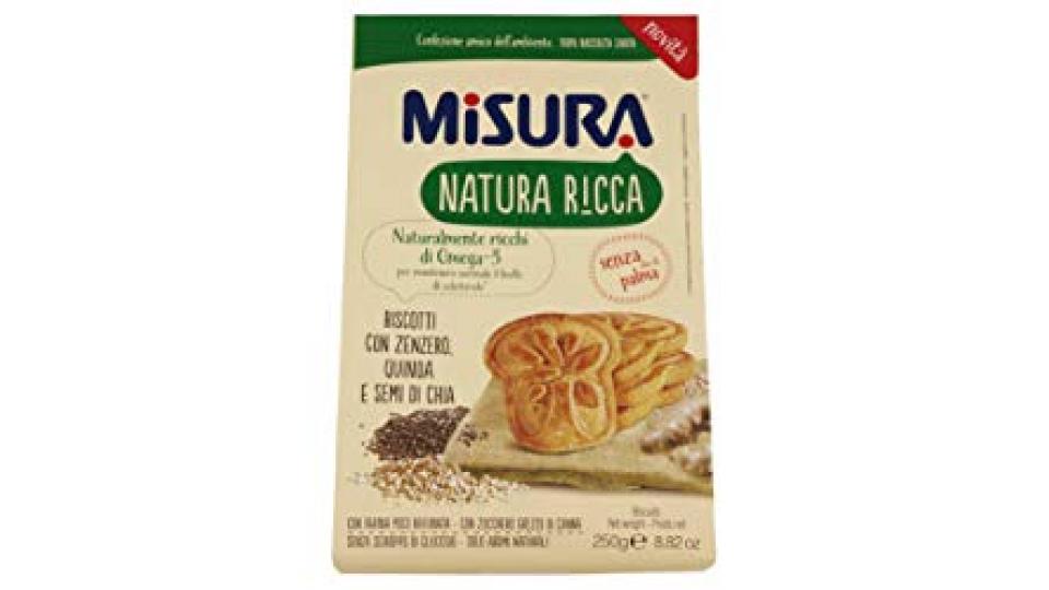 Biscotti con zenzero quinoa e semi di chia natura ricca misura confezione da 250 grammi (1000061685)