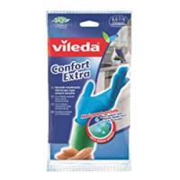 Vileda Guanti Confort Extra, Riverstimento Anti-Sudore in Schiuma di Lattice, Taglia Piccola