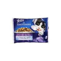 Felix Le Ghiottonerie, Cibo per Gatti, Selezioni con Carni in Gelatina, con Agnello e con Coniglio - 4 buste da 100 g [400 g]