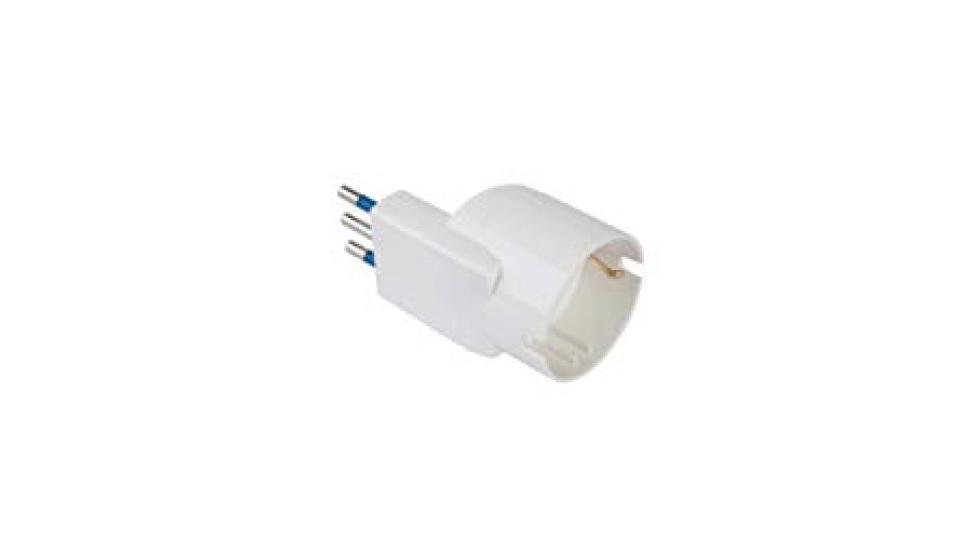 Poly Pool PP2233 Adattatore Salvaspazio con Spina Piccola 10 A e Presa P30 Standard Tedesco, Bianco