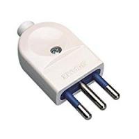 SPINA BIANCA 10A Standard Italiano con uscita cavo assiale, fermacavo isolante a vite