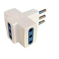 ADATTATORE CON SPINA E 3 PRESE BIANCO 10A Standard Italiano