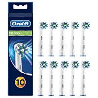 Oral-B CrossAction Testine di Ricambio per Spazzolino Elettrico Ricaricabile, Confezione da 10, con Facile Apertura