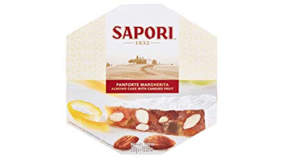 PANFORTE MARGHERITA con Mandorle Intere, Scorze d'Arancia, Melone e Cedro Canditi Sapori 1832