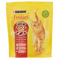 Friskies Gatto Crocchette Crock e Soft con Manzo, Pollo e Verdure Aggiunte, 375 g