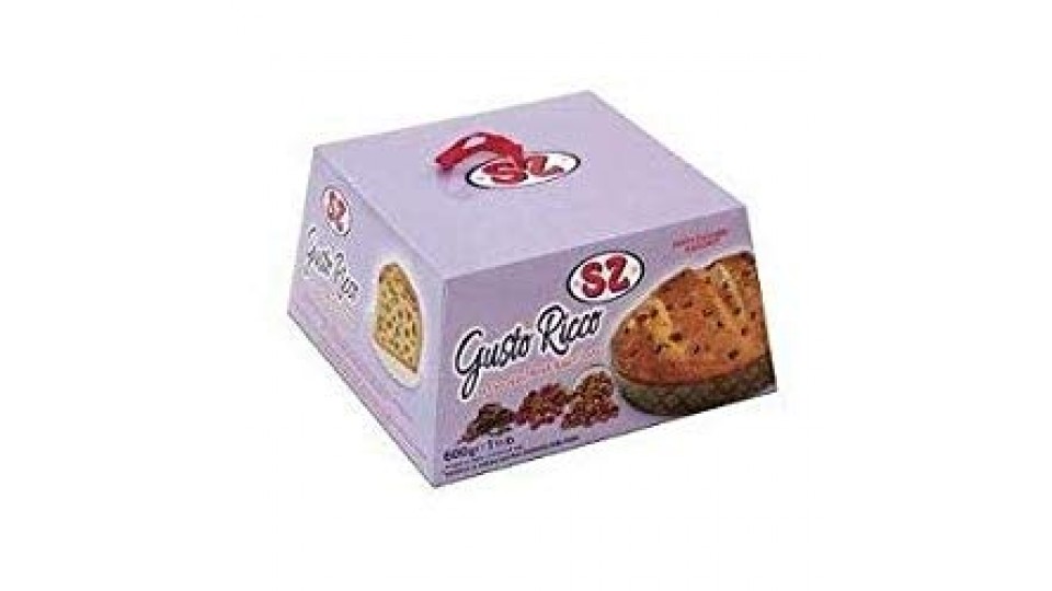 SZ Senza Zuccheri Aggiunti GUSTO RICCO PANETTONE con Cioccolato, Mirtilli Rossi e Uvetta