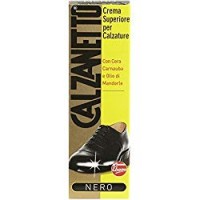 Calzanetto, Lucido calzature in Tubetto, con cere pregiate, facile applicazione, alto nutrimento, lucentezza, idro repellente, colore Nero