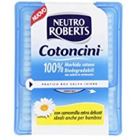 Neutro Roberts - Cotoncini, 100% Morbido Cotone, Biodegradabili, Con Astina In Cartoncino, Camomilla, Ideale Anche Per Bambini -  