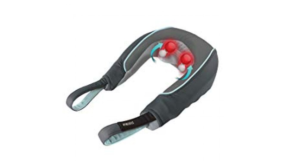 Homedics NMS-255-EU Massaggiatore Shiatsu per il Collo e Spalle, Opzione Calore Distensivo per un Massaggio Ancora più Profondo, Comandi Integrati, 2 Programmi di Massaggio