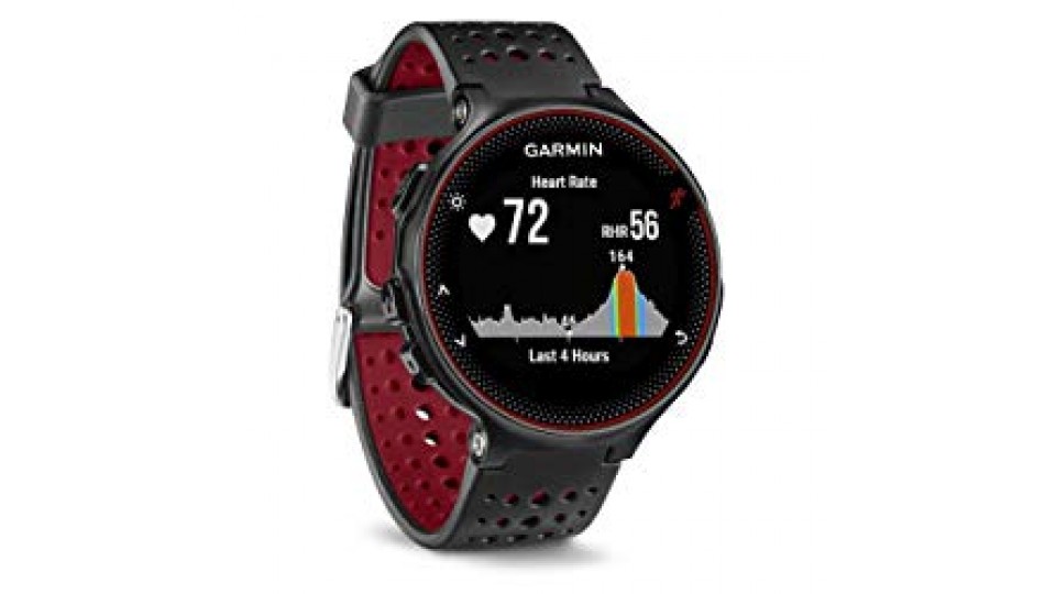 Garmin Forerunner 235 GPS Sportwatch con Sensore Cardio al Polso e Funzioni Smart, Nero/Rosso