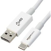 AmazonBasics - Cavo maschio USB Type-C a USB-A 3.1 Gen 2, 0,9 metri, colore bianco