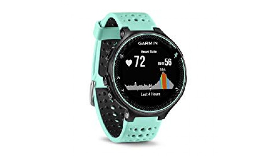Garmin Forerunner 235 GPS Sportwatch con Sensore Cardio al Polso e Funzioni Smart, Nero/Blu Ghiaccio