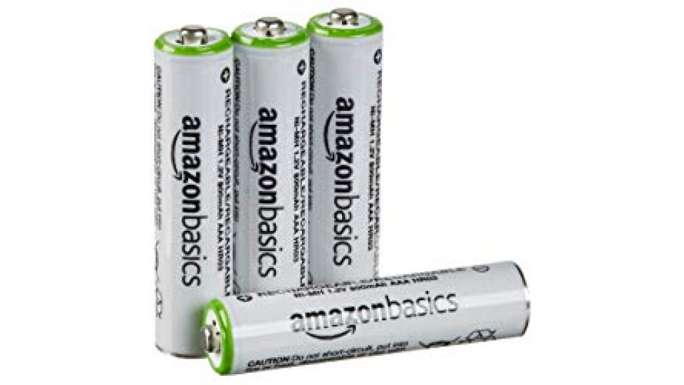 AmazonBasics - Pile Ricaricabili Mini Stilo AAA precaricate NiMH (confezione da 12, 800 mAh)
