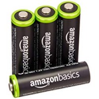 AmazonBasics - Pile Ricaricabili Stilo AA Ni-MH, precaricate, 1000 cicli (tipico 2000 mAh/minimo 1900 mAh), confezione da 4 pezzi. Involucro esterno variabile