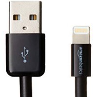AmazonBasics - Cavo Lightning su USB, con certificazione Apple Mfi - Nero,  lunghezza 10 cm, Confezione da 1