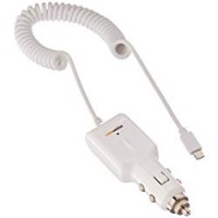 AmazonBasics - Cavo a spirale caricabatteria universale da auto, con presa Micro USB, per Android, bianco