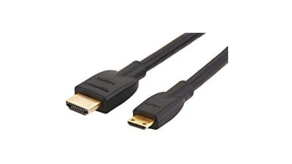 AmazonBasics - Cavo ad alta velocità mini HDMI su HDMI, standard più recente, 0,91 metri
