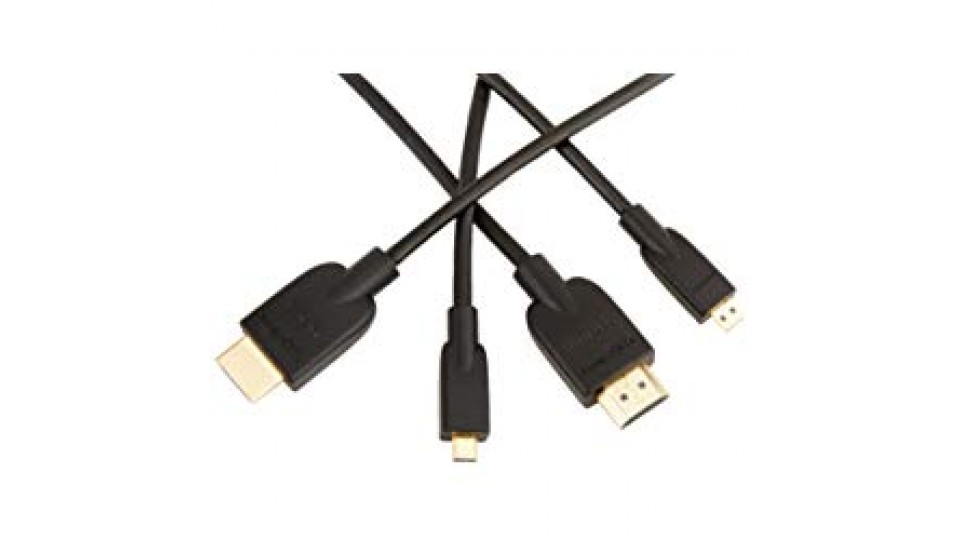 AmazonBasics - Cavo ad alta velocità micro HDMI su HDMI, standard più recente,0,91 metri (2-Pack)