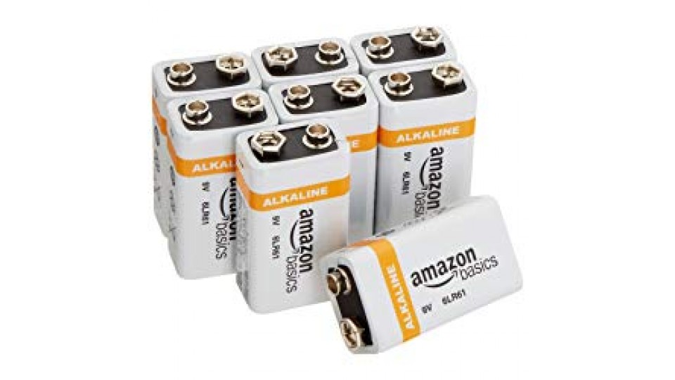AmazonBasics - Pile alcaline da 9 Volt, confezione da 8 (600 mAh)