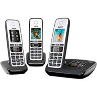 Gigaset A670A Telefono Cordless Trio, Display a colori, Nero/Grigio Chiaro