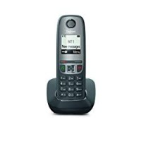 Gigaset AS 475 Telefono Cordless, tastiera retroilluminata, ampio raggio d'azione, numeri grandi sul display, black list, Nero/grigio