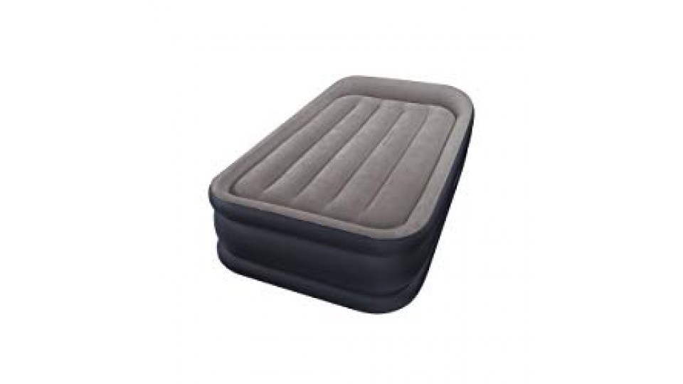 Intex Dura Beam Materasso con Tecnologia Fiber Tech Pompa Elettrica Incorporata PVC Grigio/Blu