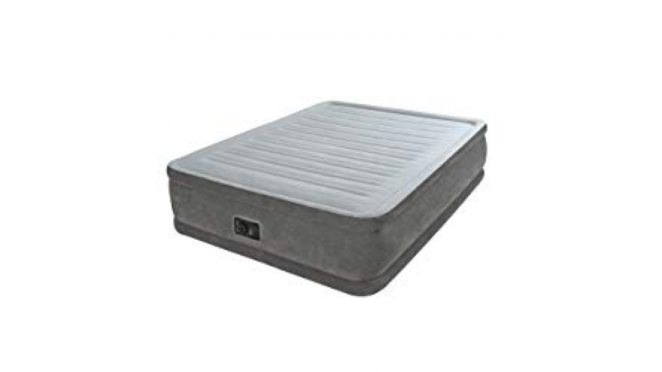 Intex Airbed Materasso Gonfiabile Comfort Plush Elevated, Tecnologia Fiber Tech, Matrimoniale, 152x203x46 cm
