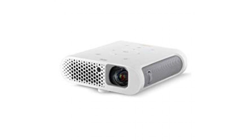 BenQ GS1 Videoproiettore LED Portatile, USB e Bluetooth Integrati, Proiezioni di 60" a 1 Metro di Distanza, Contrasto Elevato di 100.000:1, HDMI per Divertirsi all’Aperto con la Famiglia
