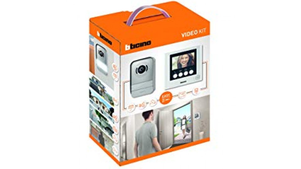 Bticino 316913 Kit Videocitofono 2 Fili, Display 4.3 Pollici a Colori, Mono/Bifamiliare, Bianco