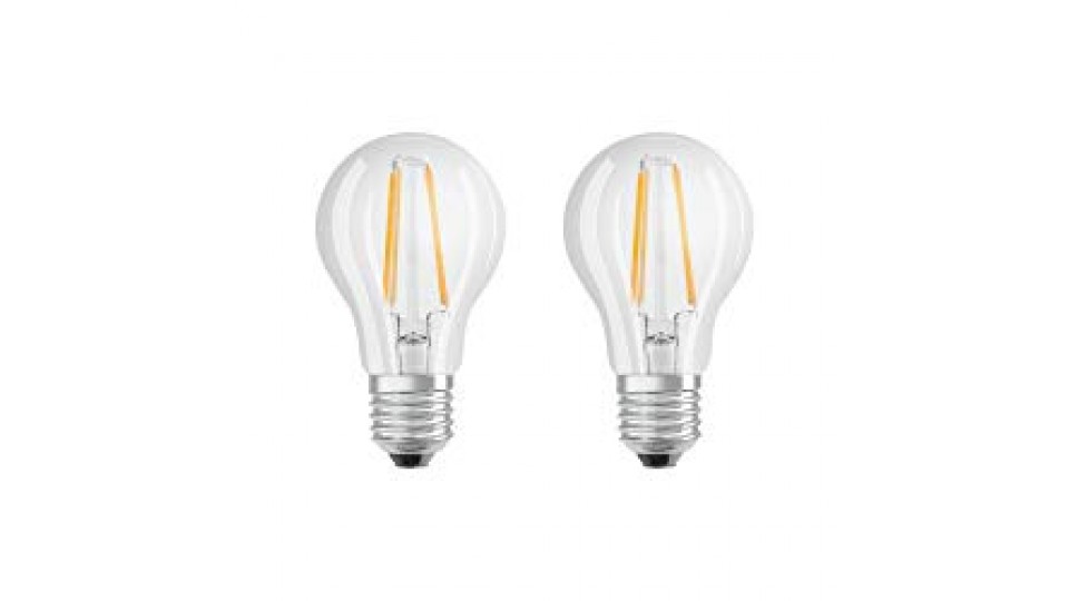 Osram Base Classic Lampada LED E27, 6 W, Bianco, 2 Unità